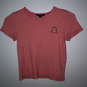 Red and white stripped crop top